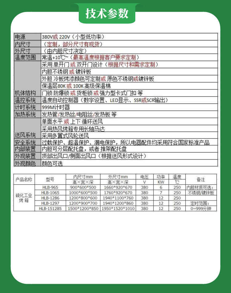 LED基板烤箱技術(shù)參數(shù)